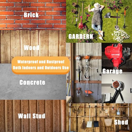 Garden Power Tool Hanger, Garage Wall Hooks, Weedeater Rack, String Trimmer Hanger, Utility Hooks for Garage Tool Organizers and Storage - Black, 4 Pcs - color: Black-4 P
