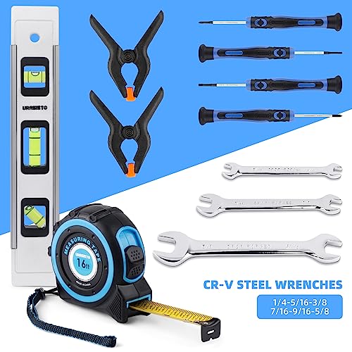URASISTO 174-Piece Premium Tool Kit, Household Repairing Tool Set with 14 Inch Large Mouth Open Storage Tool Bag