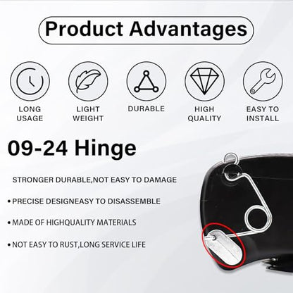 Fuel Door Permanent Repair Hinge Latch Kit for 2009-2024 Ford F150, 2011-2019 Edge Explorer Loose Gas Cap Fix (09-24 Hinge) - size: 09-24 Hinge