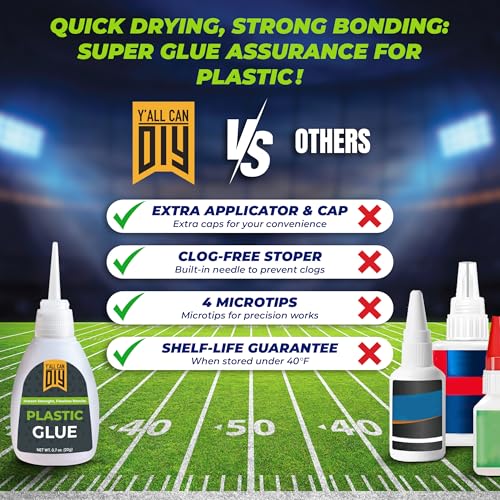 Plastic Glue for Models, Miniatures, Legos, PLA & 3D Printing Repair – Fast Setting Heavy Duty Strong Super Glue for Plastic 20g (144 Pack) - size: 144 Pack