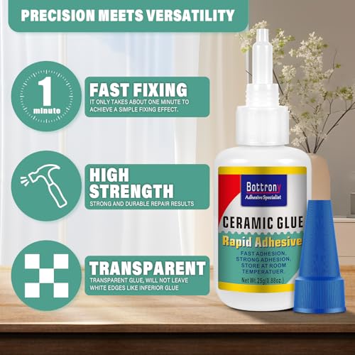 Ceramic Glue, 2 Pack Super Glue for Ceramic and Pottery Repair, Fast Instant Waterproof Cyanoacrylate Adhesive for Porcelain, Pottery, Dishes, Tiles, DIY Crafts, and More - size: 2 Pake, style: Ceramic Glue