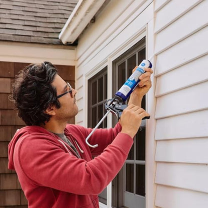 GE All Purpose Silicone Caulk, White, 10.1 fl oz Cartridge, 1 Pack - 100% Waterproof Silicone Sealant, Stronger Adhesion, Freeze & Sun Proof - color: White, style: 1 Pack