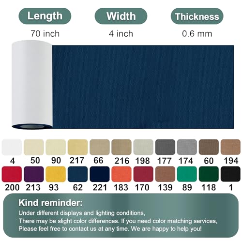 Linen Canvas Repair Tape, 4×63 Inches Blue Waterproof Self-Adhesive Patch for Outdoor Gear, Durable Fabric Tape for Boat Covers, Tents, Couch, Sofas, Sun Shades, Awnings, and Lounge Chairs - color: Blue