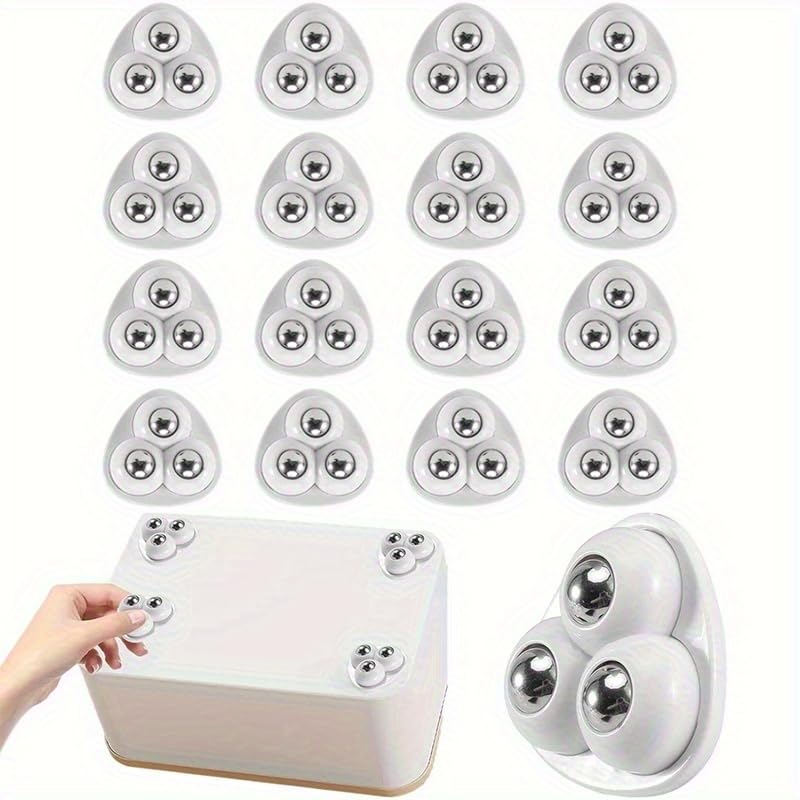 16pcs Heavy-Duty Self-Adhesive Rotating Wheels, Smooth 360° Spin, Compact Mobile Feet
