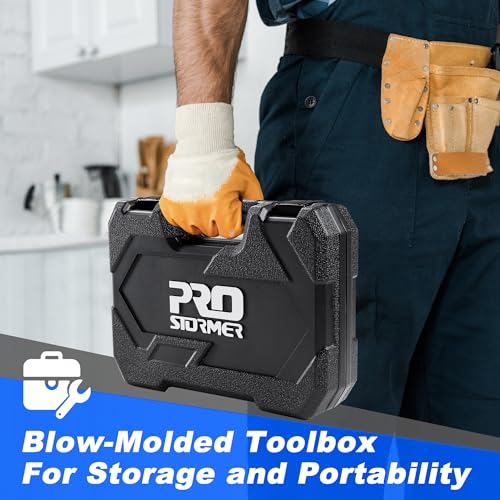 Prostormer 93-Piece Tool Kit, Basic Household Repair Tool Set with Toolbox Storage Case, Small Starter Tool Box Kit for Homeowners and College Students (Blue) - color: Blue