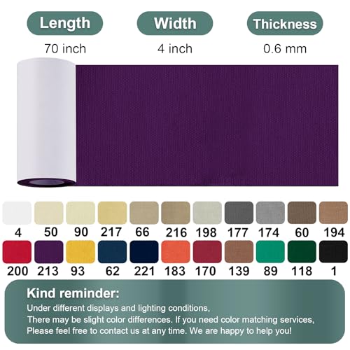 Linen Canvas Repair Tape, 4×63 Inches Purple Waterproof Self-Adhesive Patch for Outdoor Gear, Durable Fabric Tape for Boat Covers,Couch,Tents, Sofas, Sun Shades, Awnings, and Lounge Chairs - color: Purple