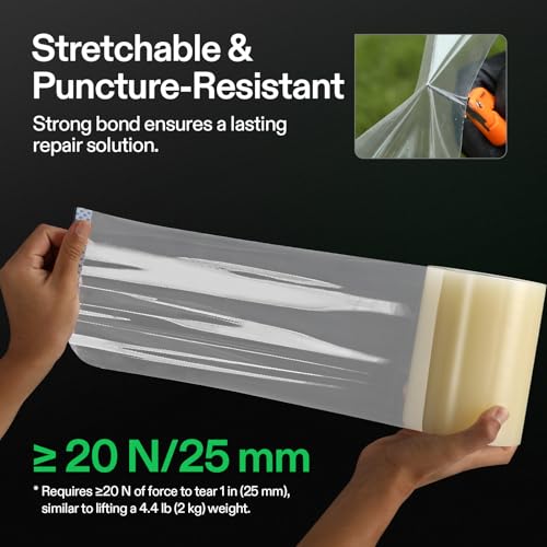 VIVOSUN Greenhouse Repair Tape, 6.3 mil 6" x108' Weatherproof Clear Poly Patch Tape, Heavy Duty Greenhouse Sheeting Coverings Film Tape for Plastic Sheeting and Tents - size: 6”x108’