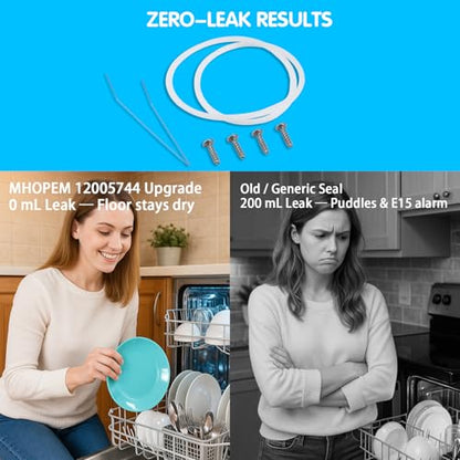 12005744 Dishwasher Pump Sump Seal Repair Kit – Upgraded Gasket & Screws, Replaces 12005317, for Bosch 12004119 Repair-Set, for Siemens, Gorenje, Neff, Balay etc – Fixes Error E15 Leaks