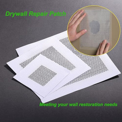 10 Pcs 2/4/6 Inch Wall Patch Repair,Drywall Patch Self-Adhesive Mesh Drywall Patch and Fiberglass Repair Kit,Aluminum Heavy Duty Dry Wall Mesh Hole Repair Patch for Drywall Plasterboard - size: 2in*6+4in*2+6in*2