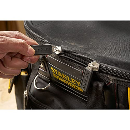 STANLEY FATMAX Round Top Rigid Tool Bag, 18", Quick Tool Access with Wide Opening Zip Design, Multiple Internal and External Pockets, Carry Handle and Shoulder Strap, 20kg Load Capacity, FMST1-70749