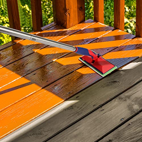 Corner Walls & Ceilings Pad Painter,7-Inch Paint Pad Applicator,Decking Pad for Wall Painting, Wooden Decks,Shed & Fence,Trim and Touch-Up Pad Painter with Extension Pole and Paint Tray - size: Trim Paint Edger