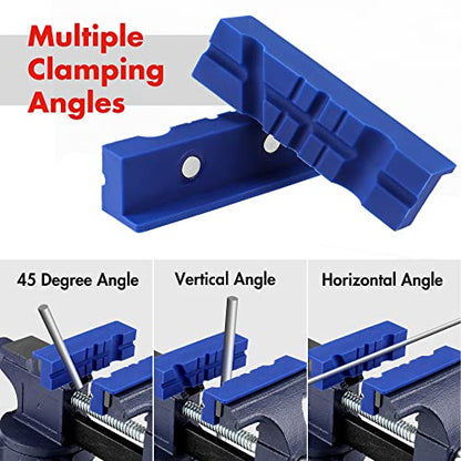 WORKPRO 2-Pair 4-1/2" Vise Jaw Pads, Magnetic TPU Vise Jaw Protective Covers, 1 Multi-Groove Jaw Pads Set and 1 Standard Waffle Surface Jaw Pads Set - style: 4.5"
