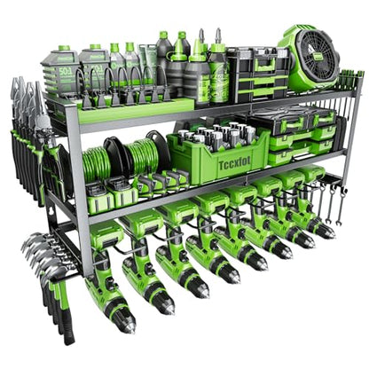 Power Tool Organizer - 3 Layer 8 Drill Holder Wall Mount, Storage Rack for Garage Organization, Large Tool Shelf, Gifts for Him Men Dad Husband Anniversary Fathers Day, Cool Gadget Stocking Stuffer - size: 3 Layer 8 Slots