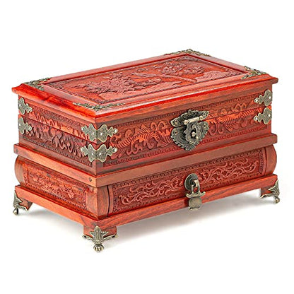 Antique Lock Latch Hasp Hinges Drawer Handle Box Corner Protectors and Feet Legs Hardware Kit Decorative for Wooden Case Jewelry Box Chest Storage Drawer Cabinet DIY, with Screws
