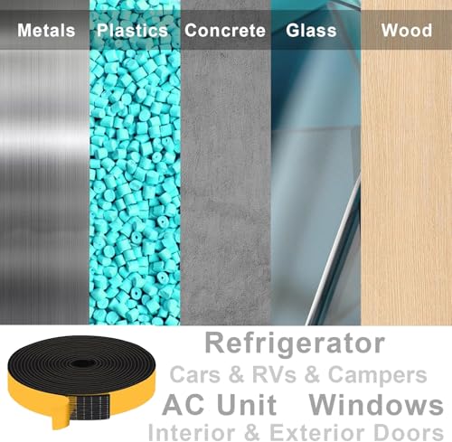 Weather Stripping Strong Adhesive 1 inch x 1/8 inch Weather Stripping Door Seal Closed Cell Foam Insulation Tape for Window and Doors,Total 16.5Feet (16.5Ft x 1 Roll) - size: 1 inch x 1/8 inch x 16.5Ft