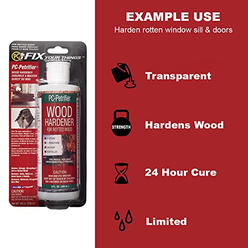 PC-Products Wood Repair Epoxy Paste and Wood Hardener Kit, PC-Woody 6 oz and PC-Petrifier 8 oz - size: Woody (6 oz) & Petrifier (8 oz) Kit, style: PC-Woody Kit