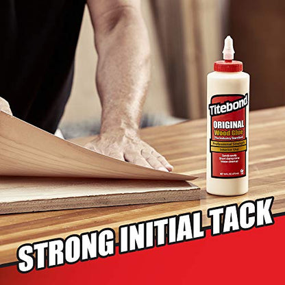 Titebond Original Wood Glue 5062, Industry Standard for Woodworking, Furniture Repair/Assembly, Construction, Home Repair or Modeling, 4 oz (Pack of 2) - size: 4 Ounce (Pack of 2)