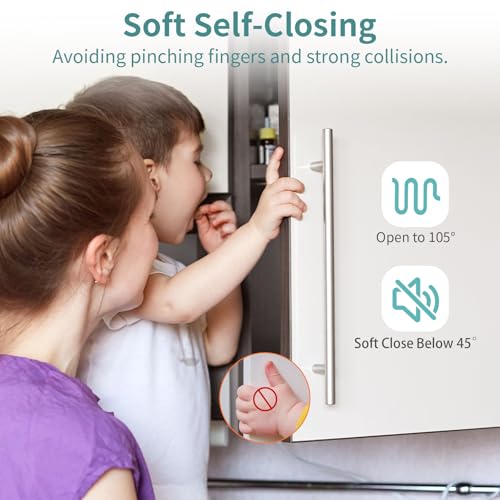 20 Pack 1 1/4" Overlay 3D Soft Close Hinges for Face Frame Kitchen Cabinet, 3 Way Adjust, Self Closing Concealed Cabinet Hinges-105 Degree - size: 1-1/4 inch Overlay