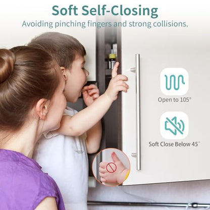 20 Pack 1 1/2" Overlay 3D Soft Close Hinges for Face Frame Kitchen Cabinet, 3 Way Adjust, Self Closing Concealed Cabinet Hinges-105 Degree - size: 1-1/2 inch Overlay