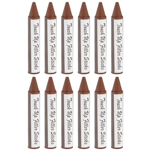 PATIKIL Furniture Markers Touch Up, 12 Pcs Wax Wood Filler Sticks Furniture Repair Crayons for Scratches, Wood Floor, Holes, Tables, Cherry - color: Cherry