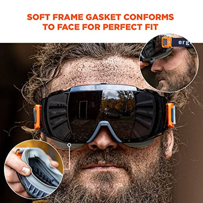 Ergodyne Skullerz Modi Protective OTG Safety Goggle, Indirect Venting, Anti Fog, Scratch Resistant - color: Smoke Lens