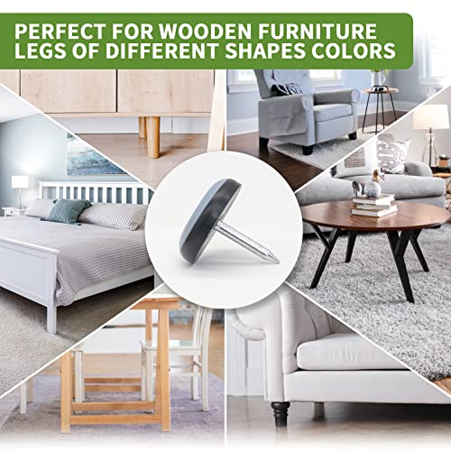 Chair Leg Floor Protectors 3/4'' Furniture Glides - Nail on Furniture Sliders Floor Protectors for Chairs