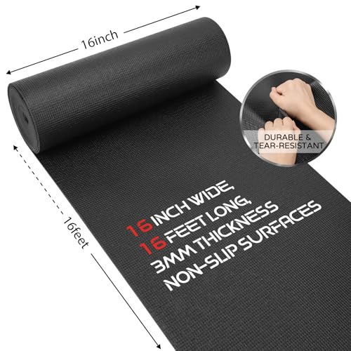 Professional Tool Box Liner 16” x 16 ft, Heavy Duty Tool Box Foam 3mm Thick to Protect Tools and Box, Grid-Line Non Slip Toolbox Drawer Liners Shelf Mat for Workbench, Cabinet, Shelves, Garage (Black)