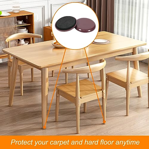 Furniture Sliders, 12pcs Furniture Movers 2 Inch Heavy Duty Moving Pads Self Adhesive Chair Gliders for Carpet and Hardwood Floors(Brown) - size: 12pcs 2" Brown
