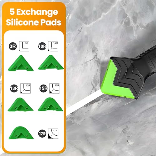3 in 1 Caulking Tool – Caulk Remover & Sealant Finisher with Stainless Steel Head for Bathroom, Kitchen, Floor, Window, Sink – Silicone Smoother & Angle Scraper