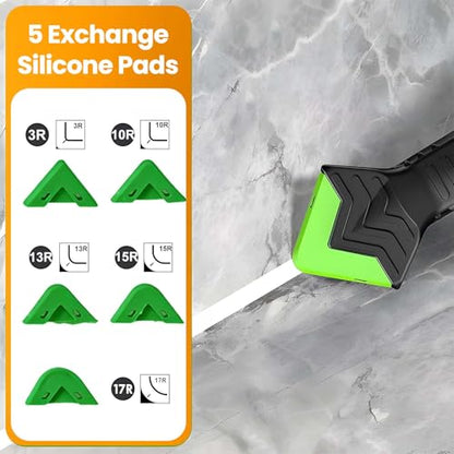 3 in 1 Caulking Tool – Caulk Remover & Sealant Finisher with Stainless Steel Head for Bathroom, Kitchen, Floor, Window, Sink – Silicone Smoother & Angle Scraper