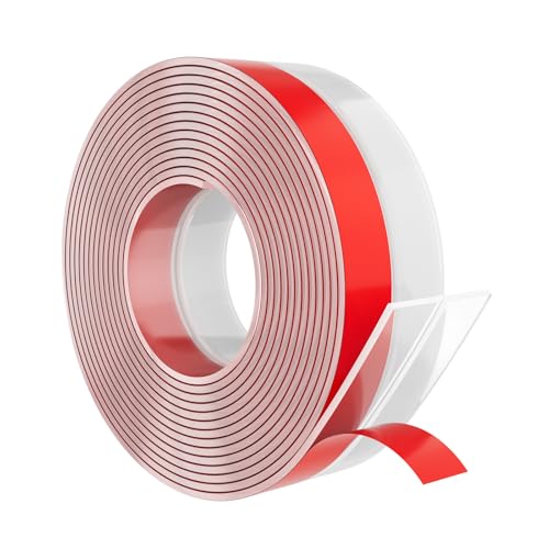 Elvone 20 ft x 1 in Weather Stripping, Door Draft Stopper Silicone Gap Seal Strip for House and Glass Shower Doors for Side Gaps of Door and Windows, Clear - color: Clear, size: 20ft (1" W X 3/64 "T)