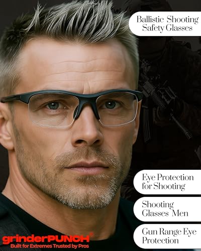 grinderPUNCH Tactical Shooting Glasses Military Grade Impact Resistant Protection 100% UV Lenses ANSI Z87 Safety Glasses