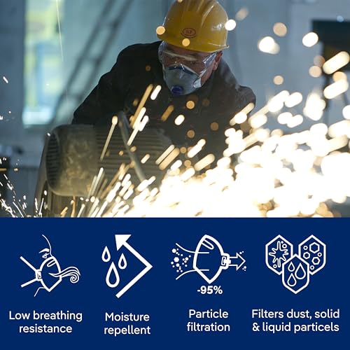 Dräger X-plore 1350 Odor Particulate Respirator with Exhalation Valve, 10 Pack, Size M/L, NIOSH-Certified - size: Medium-Large