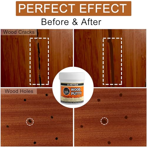 Walnut Wood Filler Putty - Paintable, Stainable Wood Repair Putty for Cracks & Holes on Furniture, Hardwood Floor, Door, Cabinet - Scratch Repair Kit (9.87 Ounce)