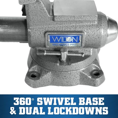 Wilton Mechanics Pro Bench Vise, 4-1/2" Jaw Width, 4" Jaw Opening, 3-1/2" Throat (Model 845M) - size: 4-1/2 in.
