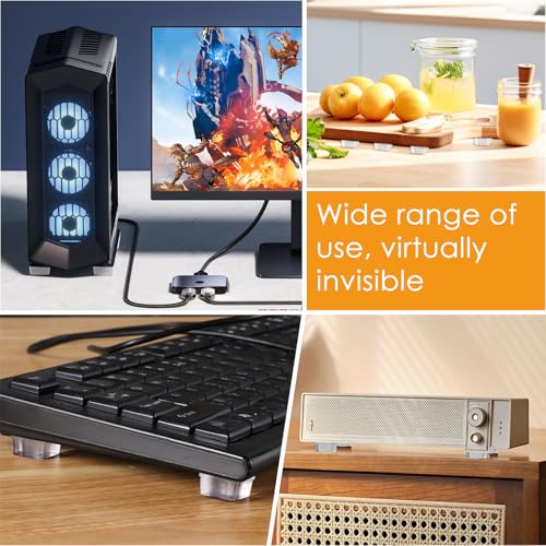 Rubber Feet for Cutting Board, 20PCS Rubber Bumpers Self Adhesive, Clear Rubber Bumper Pads, Square Adhesive Bumper Pads for Speakers, Laptop, Appliances 0.78" x 0.38" - size: Clear
