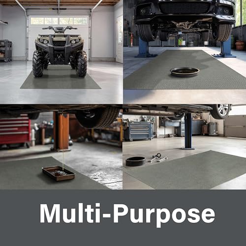 Mohawk Home Oil Spill Moisture Barrier Mat Utility Solid Gray 5' X 7' Other Perfect for Kitchen, Living Room, Kids Room, Dining Room, Hallway, Office, Garage, Entryway, Bathroom, Laundry Room - size: 5' x 7' (Rectangular)