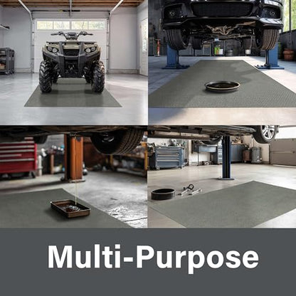 Mohawk Home Oil Spill Moisture Barrier Mat Utility Solid Gray 5' X 7' Other Perfect for Kitchen, Living Room, Kids Room, Dining Room, Hallway, Office, Garage, Entryway, Bathroom, Laundry Room - size: 5' x 7' (Rectangular)