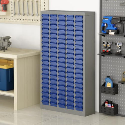 100 Drawers Part Cabinet Chest, Bolt Nut Tool Storage Documents with ABS Material Drawer for Hardware Organization Equipment Shelves Garage Workshop Office Supplies, Grey