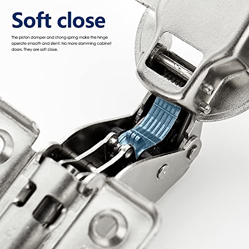 Ravinte 4 Pack 2 Pairs European Kitchen Cabinet Hinges Soft Close Insert Cabinet Door Hinges Heavy-Duty Frameless Adjustable Concealed Cabinet Cup Hinge - size: Insert