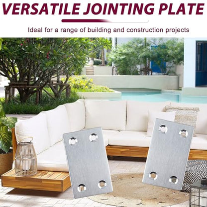 50PCS Silver Flat Mending Plates, 2.36” 304 Stainless Steel Brace Straight Mending Joining Plates，Metal Straight Brackets for Fastening and Fixing, Reinforced Furnitures,2.36X1.5X0.06IN - size: 2.36X1.5X0.06IN
