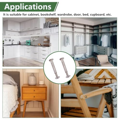 130PCS M4 Furniture Joint Connector Bolt & Cap Nut Kit, Furniture Screw Bolts Cabinet Panel Connector Binding Screws for Wood Door Cabinet Bookshelf Crib (65Set)