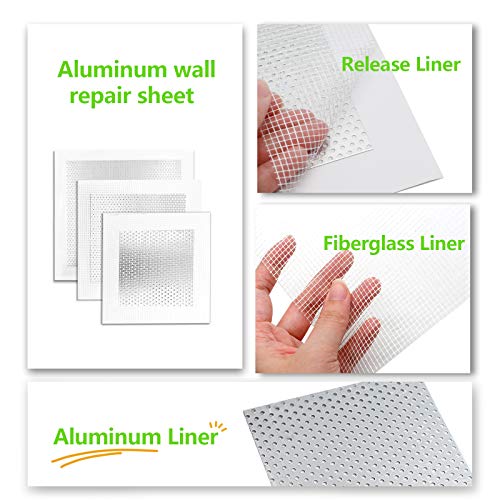 6pcs Drywall Repair Mesh Patch Kit: Aluminum Self-Adhesive, 4/6/8 Inch - size: 4", 6", 8", 6 PCS