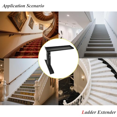 Heavy Duty Ladder Extender Pro & Stabilizer Adjustable Height 9.53" - 19", Compatible with Single & Extension Ladders Stair Ladder Leveler with Anti-Slip, Ideal for Home