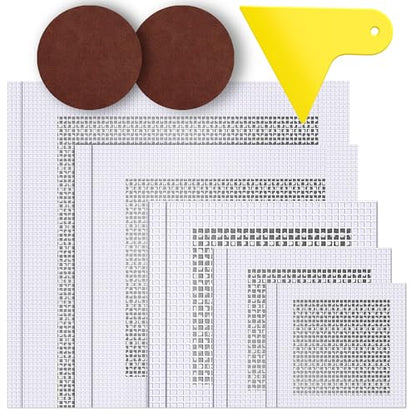 Drywall Repair Kit 10 Pack, Aluminum Wall Repair Patch Kit with Scraper, Sandpaper, 2, 4, 6, 8, 10 Inch Self Adhesive Fiber Mesh, Dry Wall Hole Repair Patch, Galvanized Metal Patch (13 Pcs) - size: 13 Pcs (2",4",6",8",10")