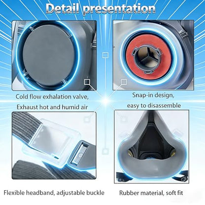 410 Paint Mask, Respirator Mask with Filters Gas Mask for Painting, Sanding, Spraying