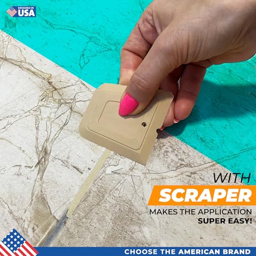 PentaUSA Tile Grout Repair Kit with Removal Tool - Premixed Acrylic Sanded Grout Filler for Bathroom, Shower, and Kitchen, Includes Applicator Spatula, and Sponge Warm Beige (8.8oz / 250g) - style: Warm Beige