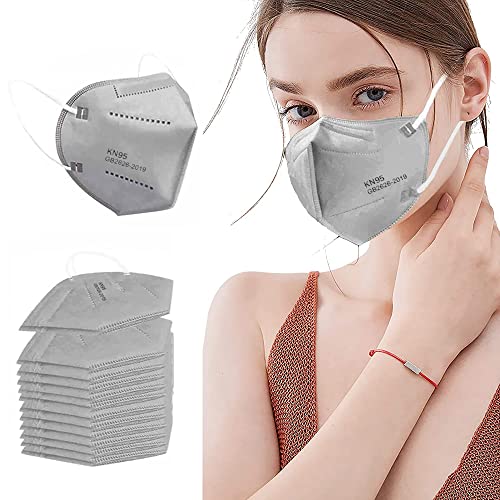 LEMENT 50PCS KN95 Face Mask 5 Layer Cup Dust Safety Masks Breathable Elastic Ear Loops Grey Masks - color: Adult-50 Pack-grey