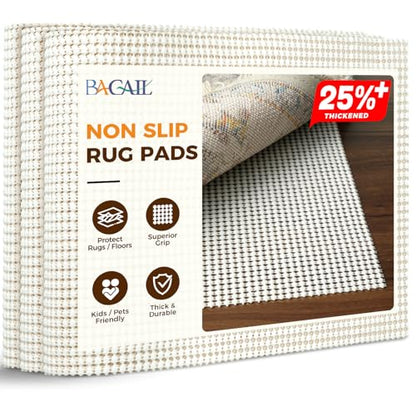 BAGAIL BASICS 8 x 10 FT Rug Pad Gripper for Hardwood Floors, Non Slip Rug Pads for Area Rugs, Extra Thick Under Rug Padding, Protect Your Rugs & Floors - size: 8' x 10' (Rectangular)