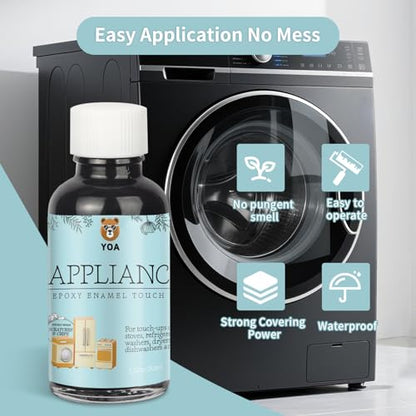 YOA Black Multi-Purpose Touch Up Paint, Stainless Steel touch up paint, Suitable for Household Appliances Such as Refrigerators, Dryers, Microwaves, Etc, And Can Also Be Used For Wall, Wood, And Floor